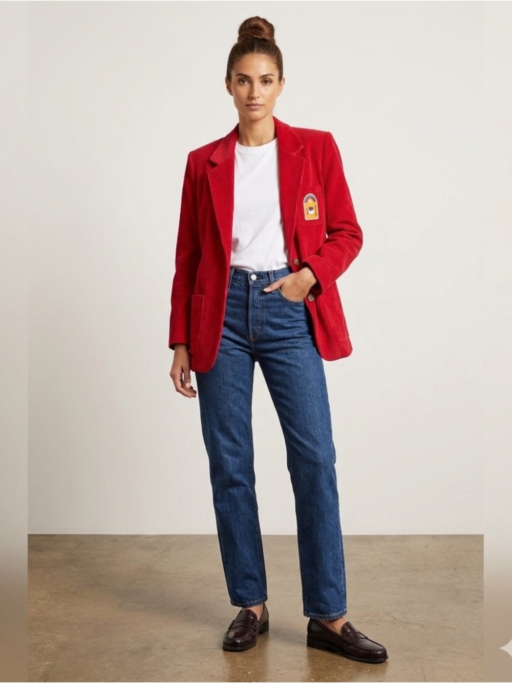 VINTAGE Liz Claiborne Bright Red Corduroy Jacket
